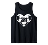 Soccer Number 24 Jersey Funny Soccer Heart Game Day Tank Top