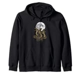 Funny 3 King Cobra Snakes Howling At The Moon Venom Snake Zip Hoodie