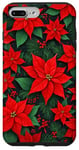 iPhone 7 Plus/8 Plus Red Poinsettia Winter Christmas Botanical Xmas Flower Case