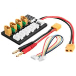 Carte de Charge ParallèLe 4CH XT60 Connecteur à Fiche Banane pour D2 Q6 SC-608 SC-620 B6 LiPo Batterie en