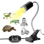 Sköldpadds värmelampa kit Reptil värmelampa med 2 Uva Uvb-lampor 25w 50w lång bas Sköldpaddslampa 360 rotation för sköldpaddsreptilödlor Ormar Ch