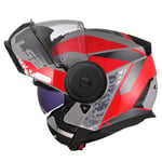 LS2, Casque Moto Modulable Scope II OXYD Gloss Grey Red, XS