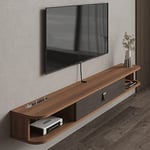 Étagère TV flottante en bois,Meuble TV Suspendu Bois Etagere Meuble Etagere TV Support TV Mural Armoire with Doors Meuble de TV avec Rangement