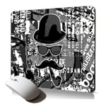 tapis de souris souple design moustache street art mouse pad ordinateur fixe cadeau homme noir et blanc original vintage