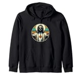 Vintage Buddy a Christ Cool Jesus With Sunglasses Religion Zip Hoodie