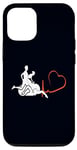 Coque pour iPhone 13 Triathlon Heartbeat EKG Jeu de sport amusant pour natation, vélo, course à pied