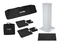 2x Stage Stand 100cm incl. Cover and Bag, black