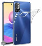 Housse etui coque silicone gel Xiaomi Redmi Note 10 5G + film ecran -TRANSPARENT