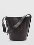 Mango Jolene Faux Leather Medium Bucket Bag, Black