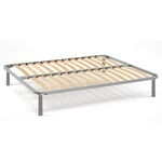 Dmora - Sommier double Dgome, Base orthopédique en contreplaqué de bouleau à 13 lattes, 100% Made in Italy, Cm 160x190h34