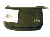 LACOSTE COSMETICS POUCH Small Corduroy Vintage L19 Fashion Slg 2 Olive Green NEW