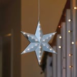 Christmas Star Silver Lights Decoration Indoor Outdoor Timer Battery LED Xmas