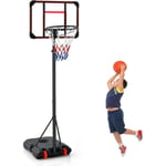 Costway - Panier de Basket-Ball sur Pied, Ensemble de Basketball Portable avec Rangement pour Ball et Roues, Exterieur Interieur pour Enfants/Adultes