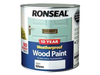 Ronseal 10 Year Weatherproof Wood Paint White Gloss 2.5 Litre RSL38782