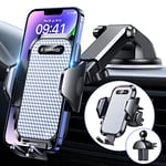 VANMASS Support Telephone Voiture Ventouse [SGS Certification de sécurité] Porte Telephone Voiture Clips Stable pour Grille Aération Tableau de Bord Pare-Brise Compatible avec iPhone Samsung Etc