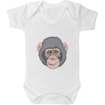 Azeeda 0-3 Month 'Chimp Face' Baby Grow / Bodysuit (GR00051484)