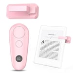 Remote Control Page Turner for Kindle Paperwhite Oasis Scribe eReaders, Page Turner Clicker for iPad Tablets Reading Novels Taking, Phone Camera Video Record Remote Triggers, Light Pink