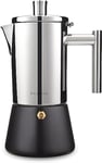 Easyworkz Diego Stovetop Espresso Maker Stainless Steel Italian Coffee Machine Maker 12cup 520ml Induction Moka Pot