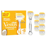 Gillette Venus Comfortglide Coconut Plus Olay Women's Razor- 8 Blades, 5 Blades for a Smooth, Close Shave That Lasts