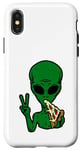 Coque pour iPhone X/XS Alien Loving Pizza, ET, vaisseau spatial, zone 51, OVNI, UAP, DRONE