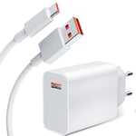 Chargeur USB et câble USB C pour Xiaomi 11 Lite 5G Pad 5,6A 33W Charge Rapide Câble USB vers USB C 1M Adaptateur de Chargeur Turbo Charge pour Xiaomi Redmi Note 10 10S Pro 11 Mi 11 POCO X5 M4 X3 Pro