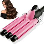 3  Barrel  Curling  Iron  Wand ， 25Mm  Hair  Crimper  with  Dual  Voltage  Tempe