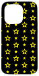 iPhone 15 Pro Yellow Black Stars Night Fireflies Festive Lights Pattern Case