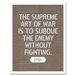 Artery8 Dictionary Inspiring Quote Sun Tzu Art of War Subdue Enemy Without Fighting Art Print Framed Poster Wall Decor 12x16 inch