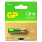 4 GP Ultra Alkaline AAA Batteries G-Tech LR03 1.5V No Mercury 4BL Pack EXP 2033