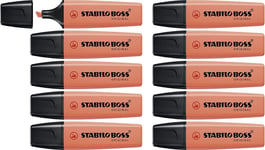 Highlighter - STABILO BOSS ORIGINAL Pastel - Pack of 10 - Mellow Coral Red