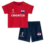 FIFA Unisex Kinder Official World Cup 2022 Tee & Short Set, Toddlers, Croatia, Team Colours, Age 2, Red, Small
