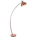 Lampadaire Arco Métal Arc Lampe De Sol Sur Pied Abat-jour Rose Doré VN-L00025-EU