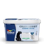 Dulux Valentine Color Resist - Peinture Intérieure Pièces Humides - Pour Murs, Plafonds, Boiseries - Lessivable et Résistante - Couleur : Gris Tendance Satin - 2 L - 5261982