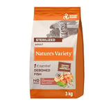 Nature's Variety Selected - Croquettes pour Chats Adultes Stérilisés - Sans céréales - au Saumon norvégien sans arêtes - 3kg