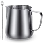 20Oz/600Ml Stainless Steel Milk Frother Cup Milk Coffee Cappuccino Latte6568