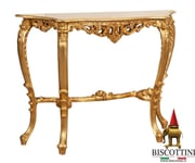 Biscottini Console Shabby Chic Table Baroque Étagère Meuble Or