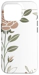 Coque pour iPhone 16 Pro Rose florale botanique, style minimaliste, roses d'amour