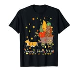 Corgi Dog Pumpkin Leopard Autumn Leaves Happy Fall Season T-Shirt