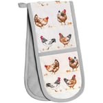 Chickens White Double Oven Gloves Heat Resistant 100% Cotton Oven Mitts