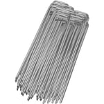 Swanew - 150x Ancre au sol Piquets en acier galvanisé 150x25mm ancrage au sol pour bâches filets de jardinage en u Arrondi