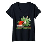 Womens Merry Weedmas - High Spirits for the Holidays V-Neck T-Shirt