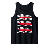 Lions with England Flags. Men, Women & Kids Retro England Tank Top