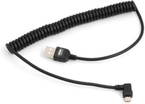 Câble Spiralé Extensible Micro Usb 2.0 Coudé 90 Degrés (Droite/Mâle) 50-135 Cm[X3160]