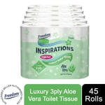 Freedom Inspirations Quilted Soft Aloe Vera 3 Ply Toilet Paper Roll, 45 Rolls