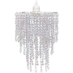 Helloshop26 - Lustre plafonnier suspendu lampe moderne cristal 30,5 cm blanc