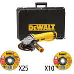 Dewalt - Coffret meuleuse 125 mm filaire 1400W + 35 disques + mallette de transport