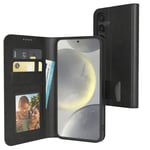 Artificial Leather Phone Cover for Samsung Galaxy S24 Foldable Case Card Black