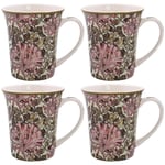 William Morris Mugs Set of 4 Honeysuckle Tea Coffee Cups Gift Boxed