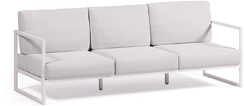 Comova, Udendørs 3-personers sofa, hvid, H85x225x85 cm, aluminium