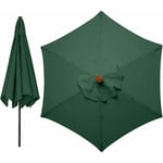 Housses de rechange pour parasol 3 mètres 6 bras Parasol de rechange pour auvent de jardin Housse de rechange pour parasol, auvent uniquement (vert)